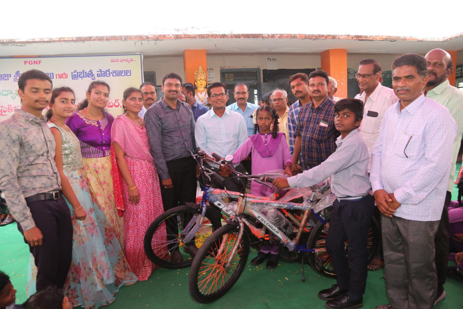 Bicycle Distribution to 40 girls at Sanikavaram ZP High School AP