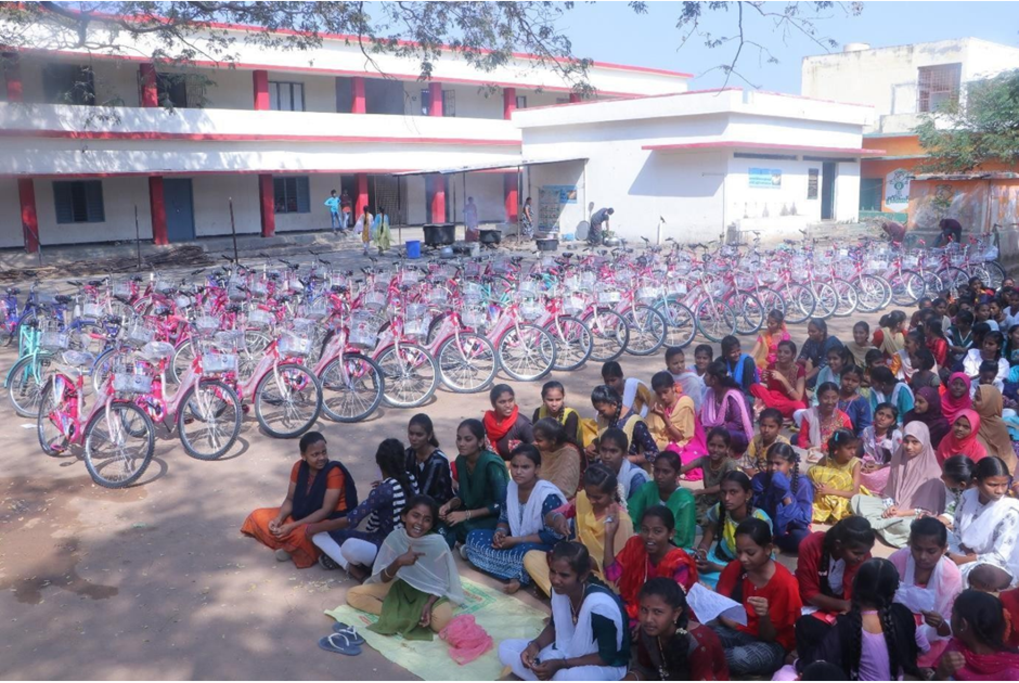 Providing Bi-cycles to the girl children @ Muppavaram, Sanikavaram, Peda Dornala, Bommalapuram, Thangiralapalli