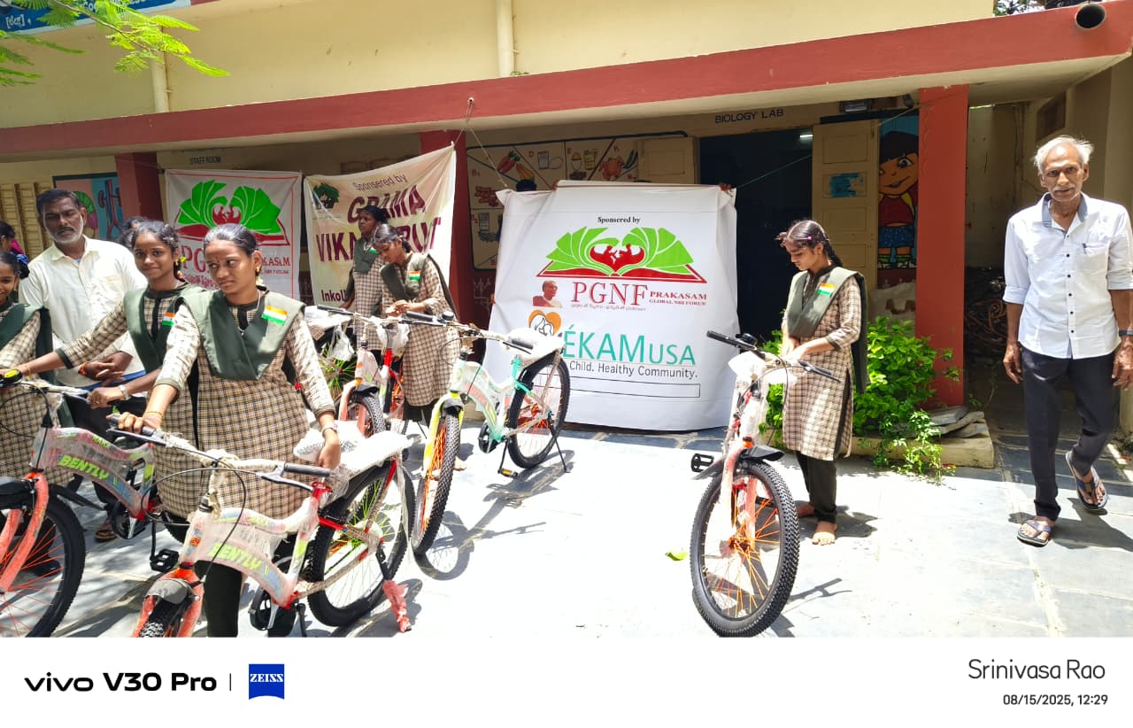PGNF’S Bicycles Distribution at Duddukuru, Bhimavaram and Valluru high school